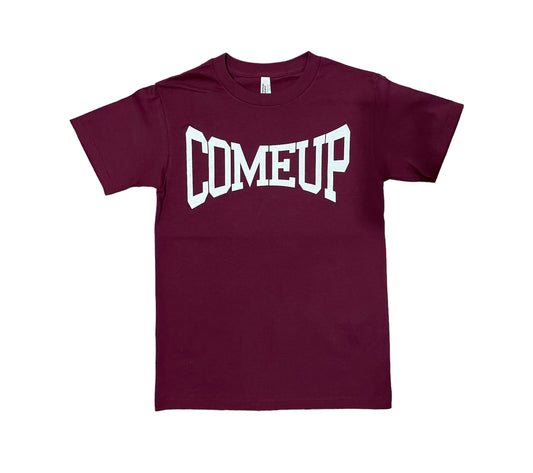 [THE COME UP] SIGNATURE T-SHIRT BURGUNDY/WHITE